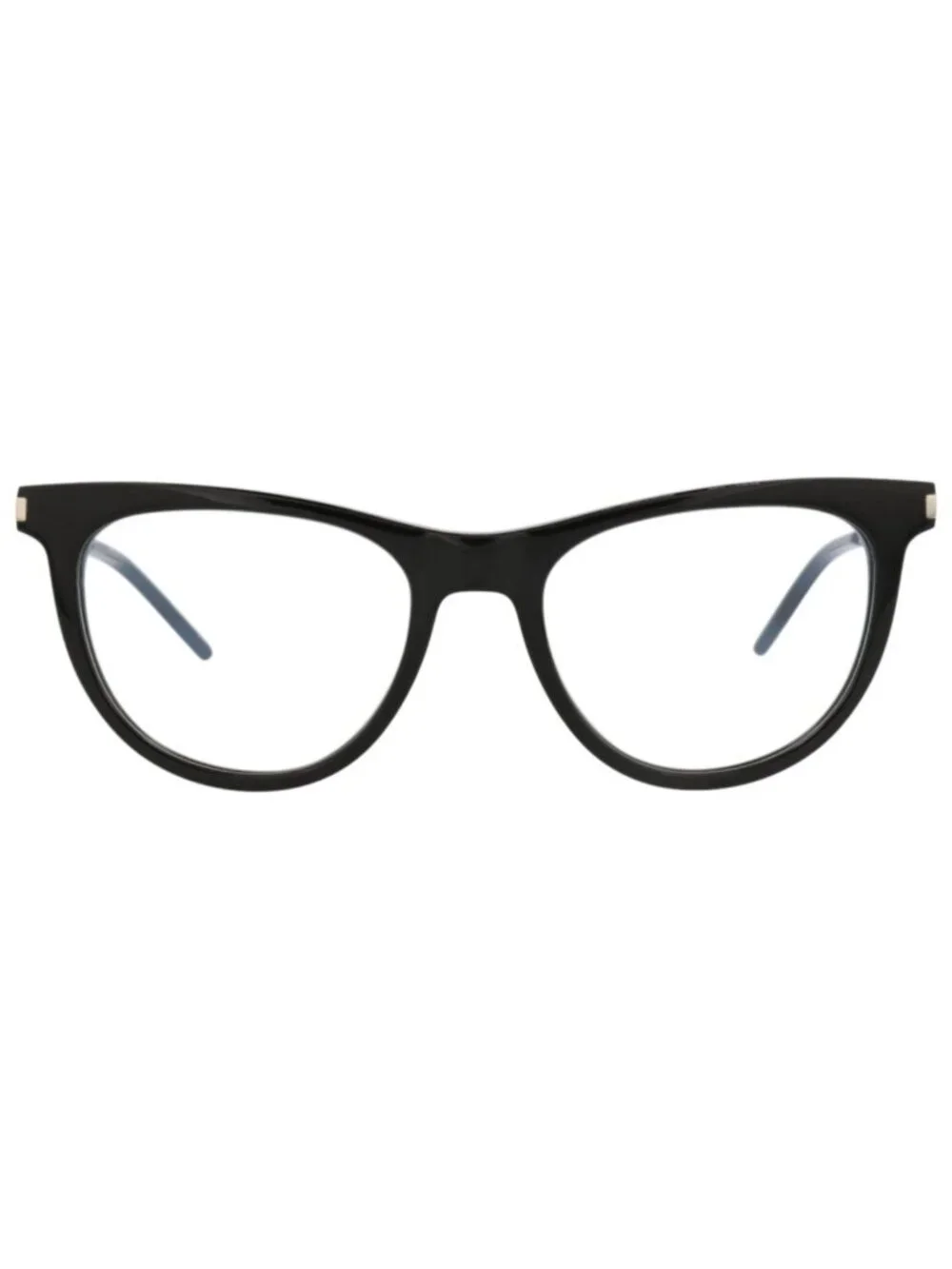 New Saint Laurent Women's Eyeglasses Cat Eye Acetate Frame Black Silver